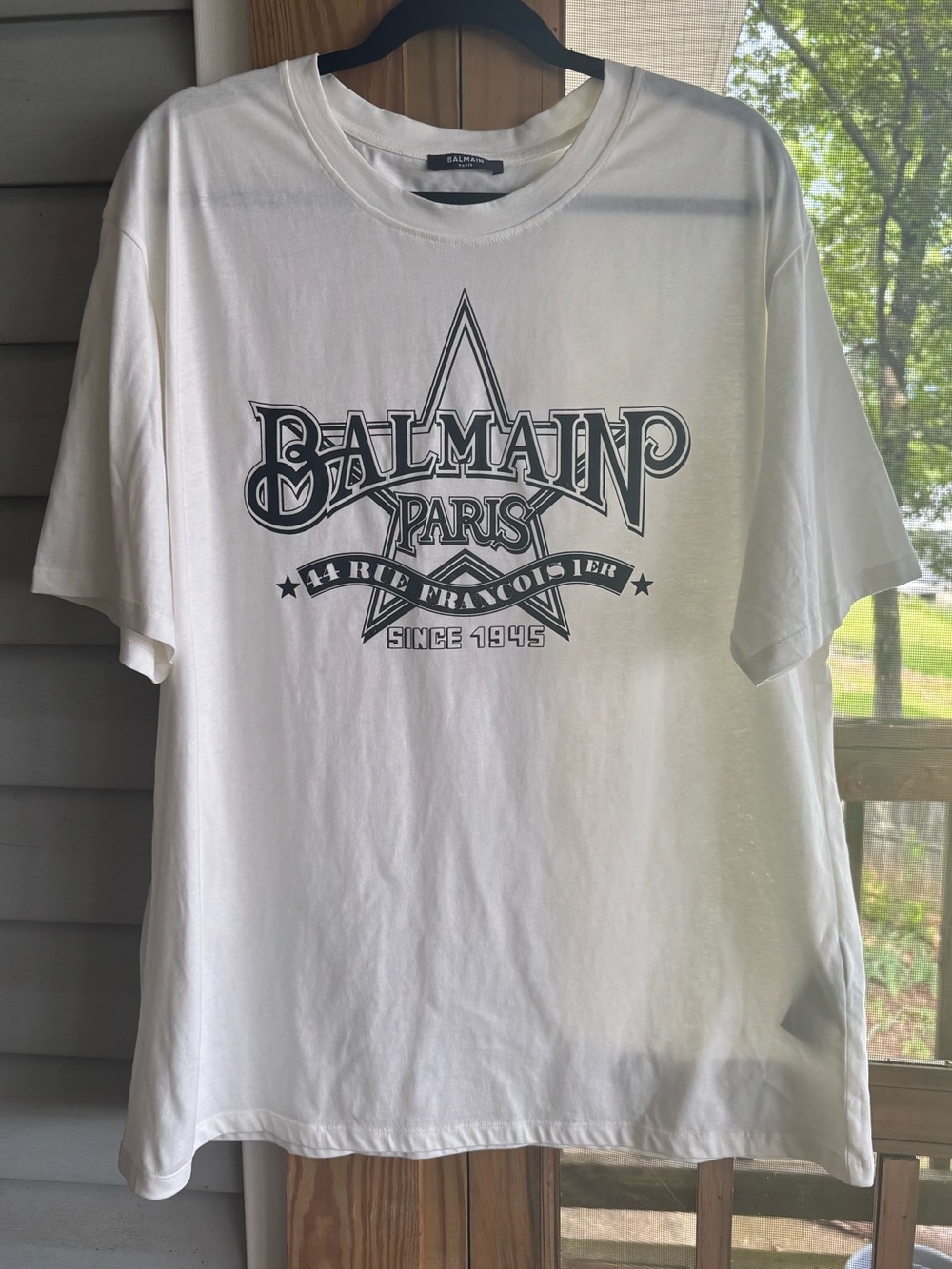 Balmain White Crewneck Tee
